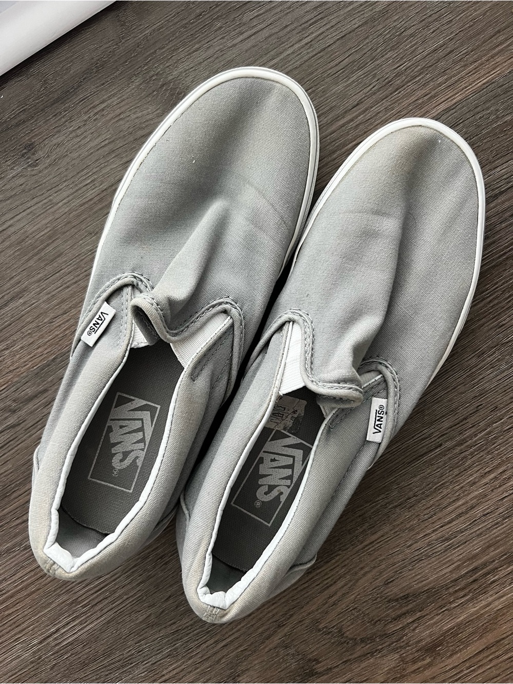 Vans Slip-On Canvas Shoes in Dove Light Gray